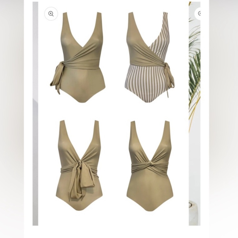 Surplice One-Piece Swimsuit in Olive